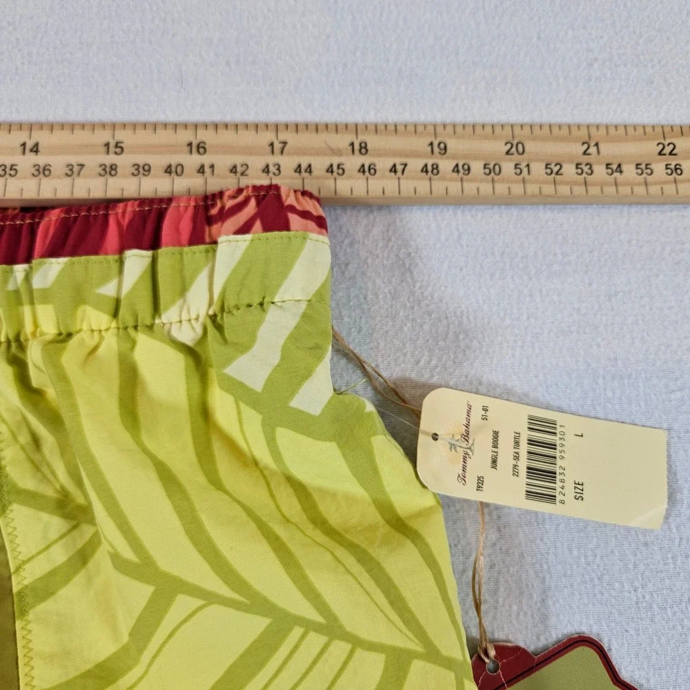 Tommy Bahama Swim Shorts Men Large Green Jungle Boogie Elephant Trunks NWT